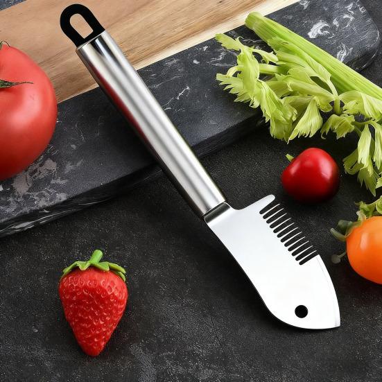 Edelstahl Lauchschneider & Gemüseschneider mit ergonomischem Griff Rostbeständiger Präzisions-Reißer Küchenwerkzeug für Salatgarnitur Pfannengerichte