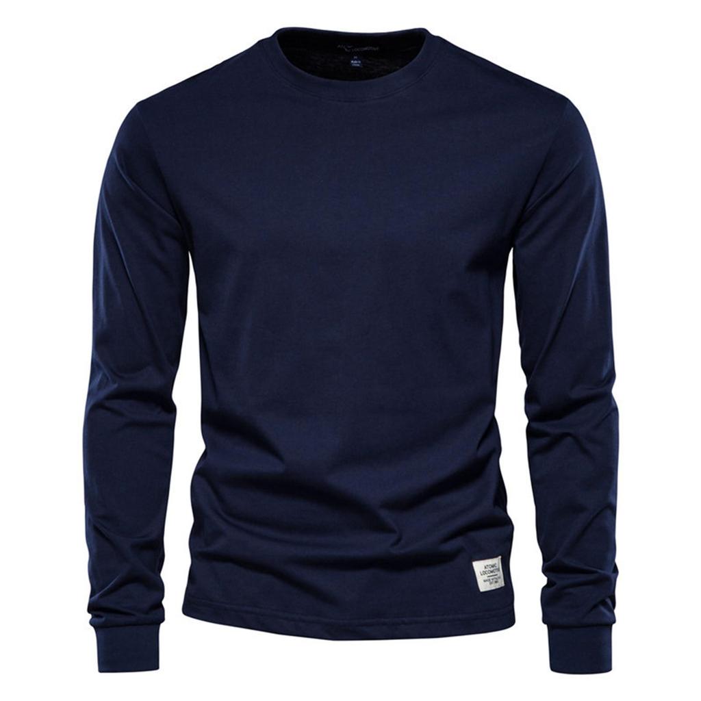 Nuova Camicia a Maniche Lunghe da Uomo a Tinta Unita con T-shirt di Cotone Sotto