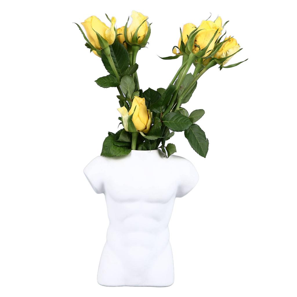 Erkek Vücut Vazo Seramik Çiçek Vazo Cilalı Kompakt Çok Yönlü Ev Masa Ofis Oturma Odası için Dekor