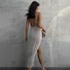 QICED Women's Spring Solid Color Halter Neck Swing High Waisted Spice Girl Dress