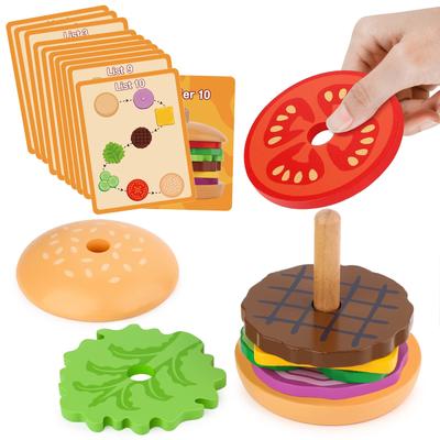 Jouets de simulation de bricolage, simulation de hamburger, sandwich, puzzle de correspondance des couleurs, maison de jeu alimentaire, jouets éducatifs précoces pour enfants