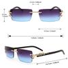 1 Pc Fashionable Women Men Sunglasses Frameless Rectangular Personalized Sunglasses for Daily Life Vintage Sun Glasses