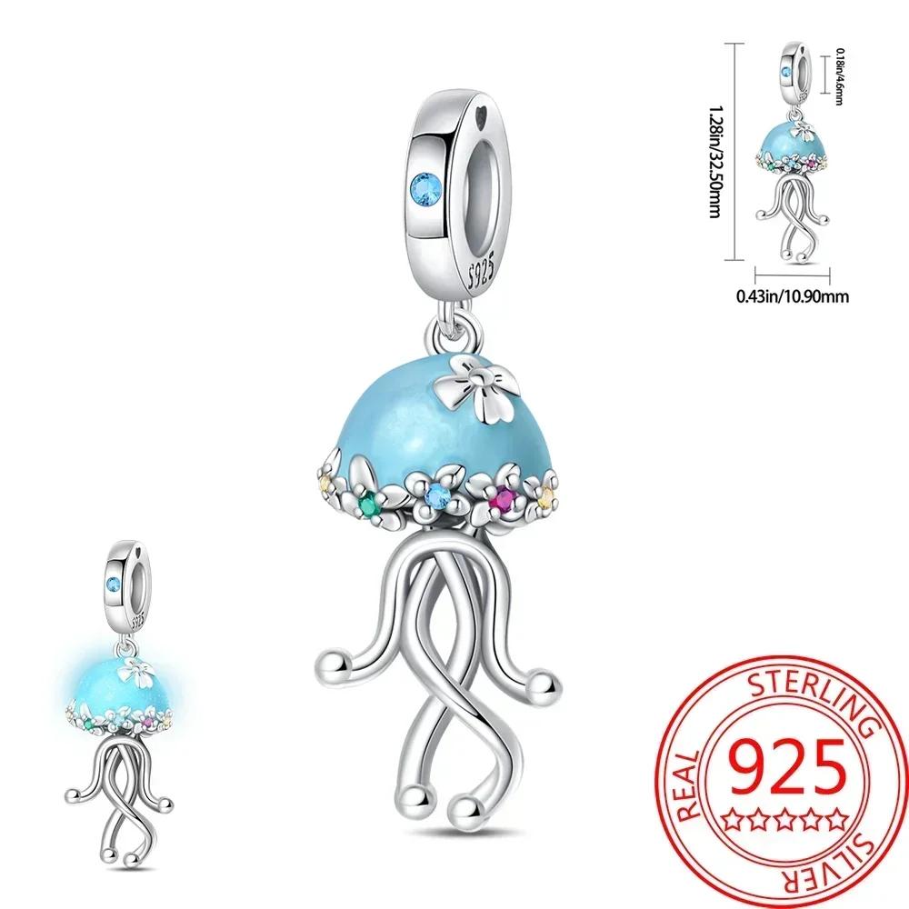 Kupfer Blau Ozean Serie Perlenanhänger Passend Für Das DIY Armband Der Marke Damenschmuck Freundin Geschenke