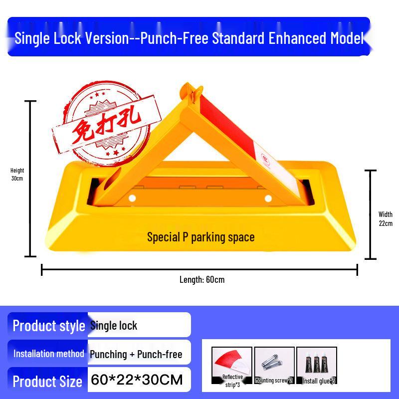 Heavy-Duty Triangle Parking Space Lock - Anti-Collision, Pressure-Resistant Floor Post for Garage