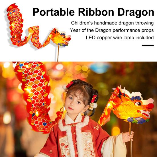 1 Sada Materiálová sada na lucernu Dračí tanec DIY Ručně vyráběná LED Měděný drát Látkové tělo Čínský drak Hračka Rekvizita pro vystoupení Děti Dospělí Novoroční dárek