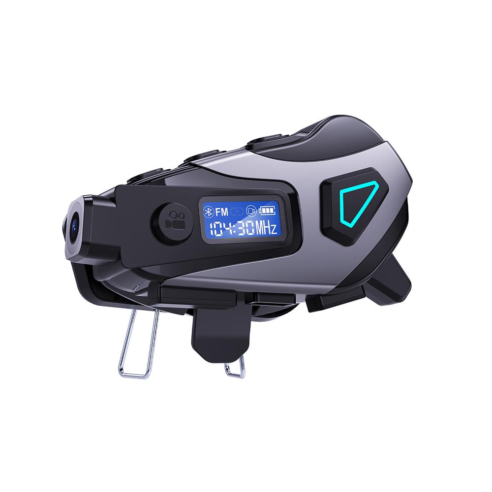 1080P HD Video Dashcam Wide-angle Lens FM+Bluetooth Motorcycle Helmet Headset Wireless Camera Waterproof Motorbike Recorder