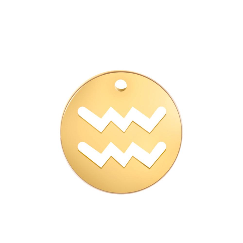 Teamer 12pcs/lot Zodiac Signs Charms Jewelry Making Stainless Steel Gold Color 12 Constellation Taurus Pendants Birthday Gifts