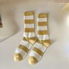 Female Spring and Autumn New Lovely Stripe Trend Color Bar Tall Drum Pile Pile Cotton Socks