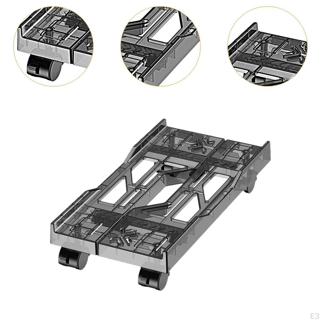 Desktop CPU Rolling Stand Computer Cart Hollow Design Practical Mainframe Bracket