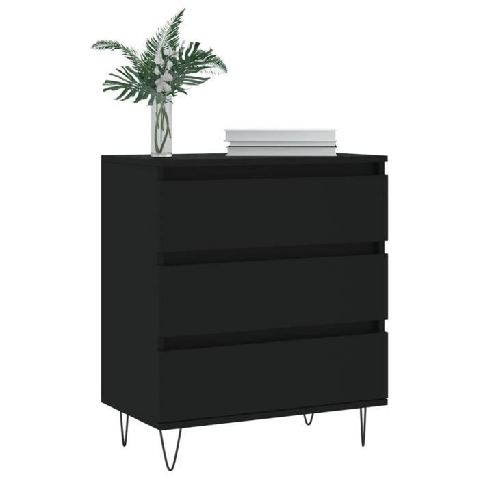 VidaXL Buffet Noir 60x35x70 cm Bois d'ingénierie 827181