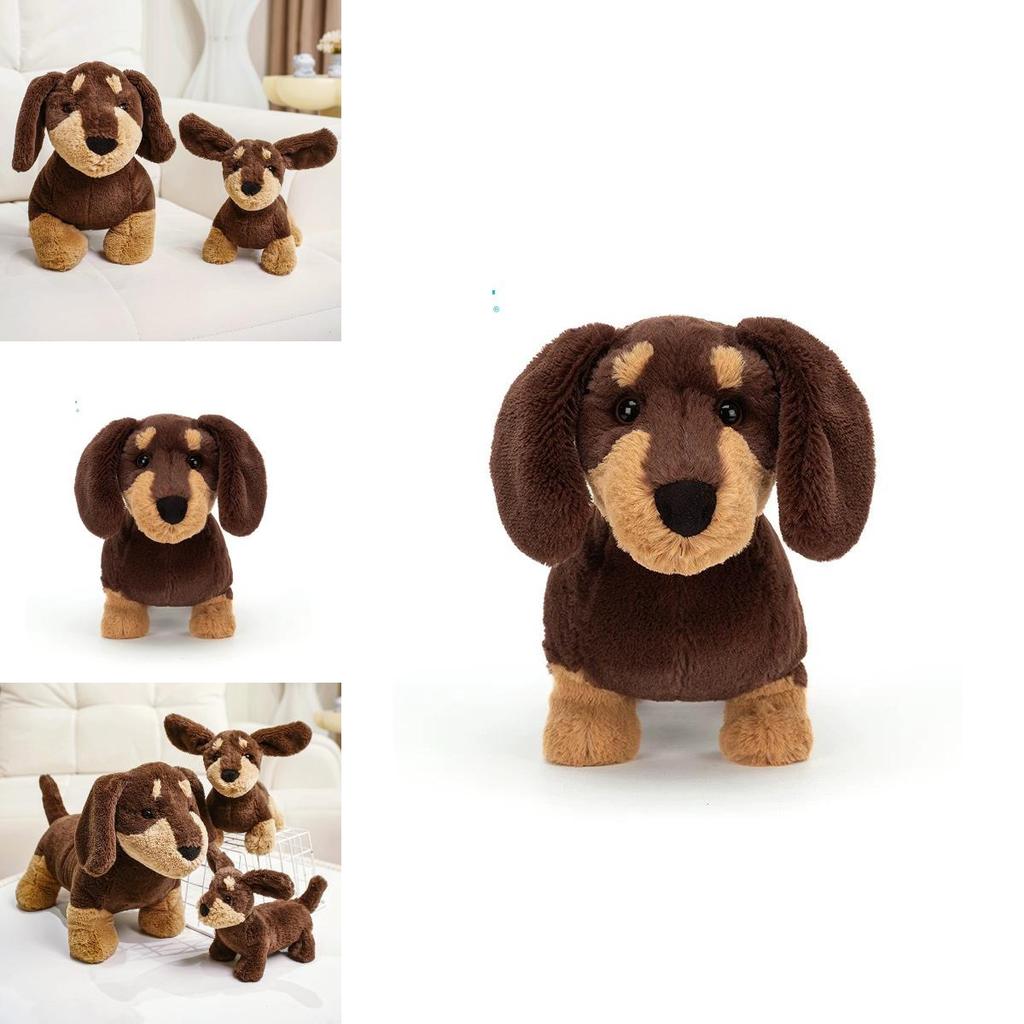 Dachshund Plush Toy With Realistic Fur Soft Animal Figure For Children And Collectors