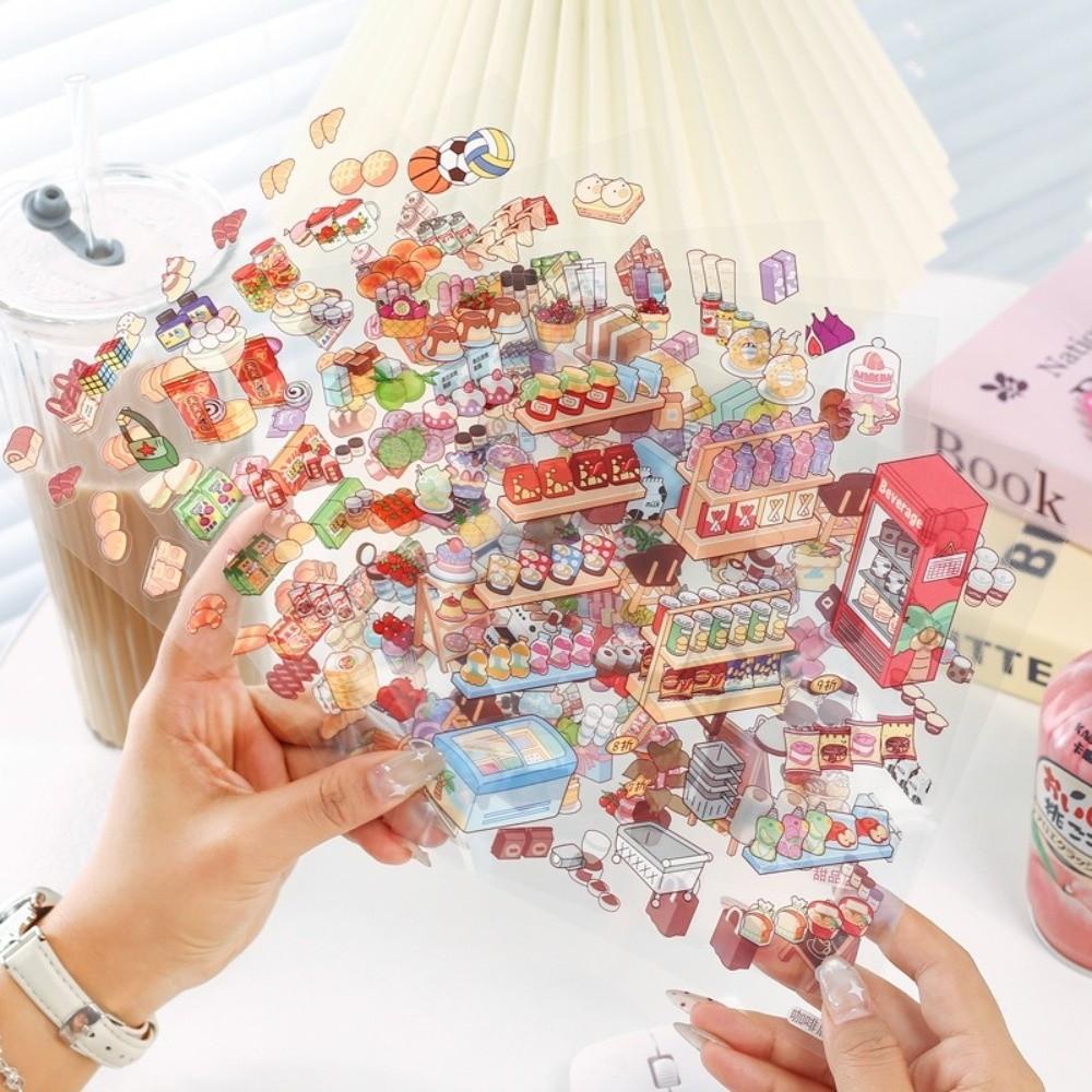 PET Material Cartoon Scene Sticker Cute Style Collection Box Sticker DIY Toy Sticker Gift For Kid