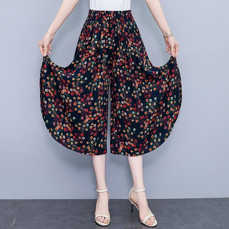 Summer Oversize Pants Elegant 2025 New Casual Wide Leg Pants Women Elastic Waist Summer Clothes High Quality