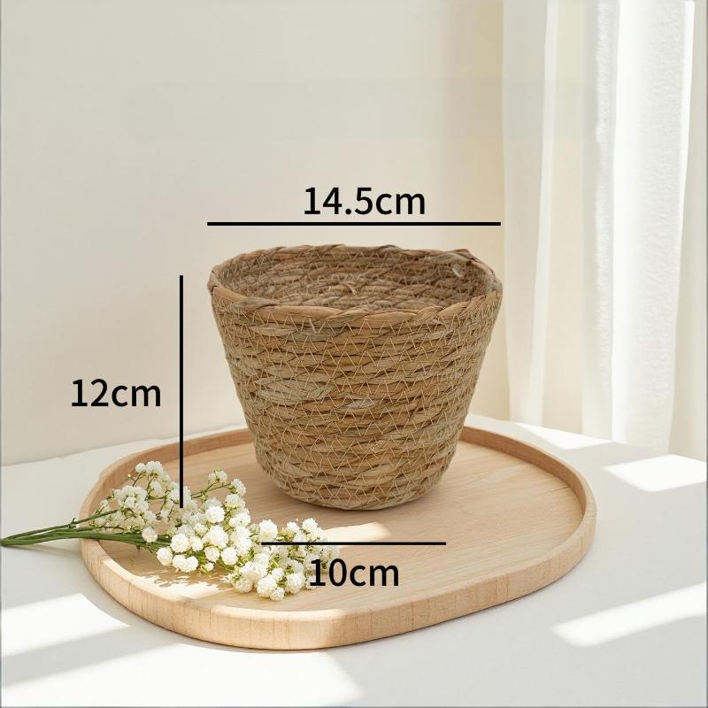 

1Pcs Planter Basket Flower Pot Basket Rattan Straw Grass Woven Flowerpot Mini/S/M/L Furniture Decoration For Garden Terraces S