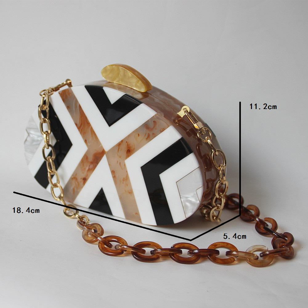 Nová trendy taška Móda Ženy Kabelky Geometrické Akrylové Luxusní Společenská taška Večerní Dámská Neformální Box Peněženka