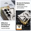 Custodia Eary per Samsung Galaxy S25 S24 Ultra con Anello Magnetico Magsafe Stand Rotante a 360° Copertura Metallica Senza Bordi Antiurto