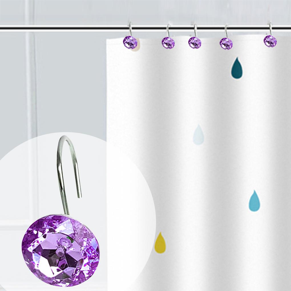 12pcs Window Drapery Rod Hook Ring Bath Bathroom Window Screen Hooks