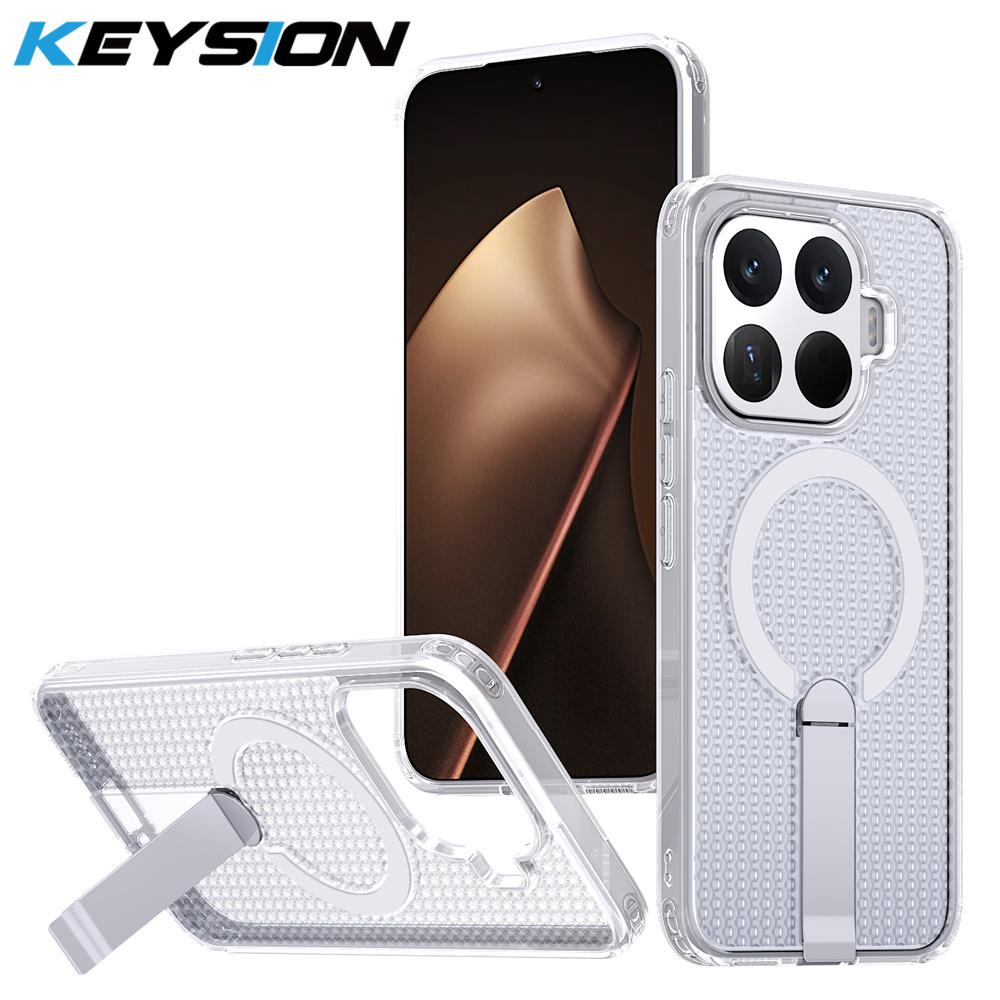 KEYSION Hollow Heat Dissipation Magnetic Case for Xiaomi 17T Pro 5G Cooling Hide Stand Shockproof Phone Cover for Xiaomi 17T 5G