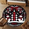 1pc snowman merry christmas Round Chair mat Area Rug - Non-Slip, Floor Mat for Office, Bedroom, and Indoor Decor -1002005