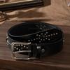 Fashion Rivet Buckle Waist Belt Jeans Style Versatile Jeans Belt Genuine Leather Waistband Men Women