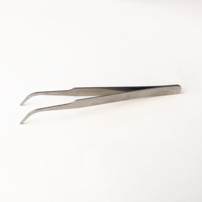 Precision Stainless Steel Tweezer Set: Includes Straight, Curved, and Bent Tips for Phone Repair and Beauty.
