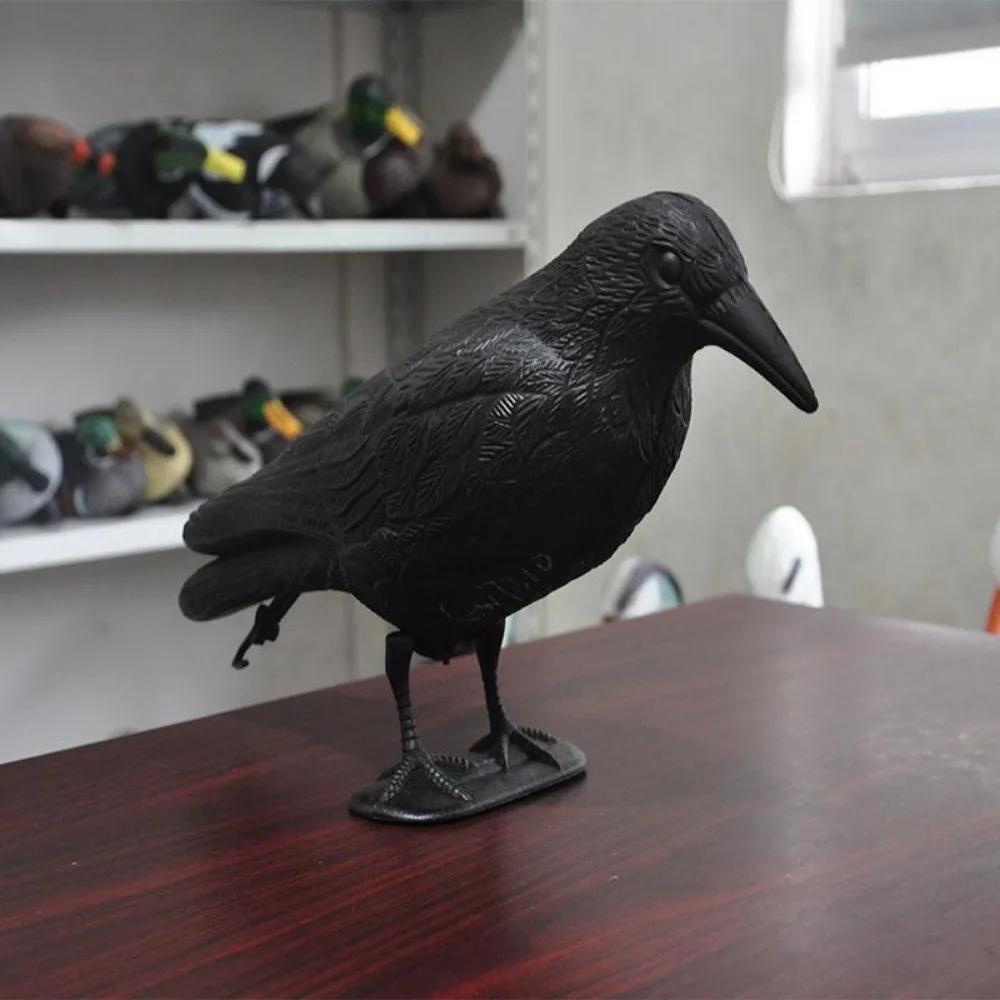 Simulation Black Crow Garden Decoration Suitable Halloween Bird Statue Ornament Outdoor Jardin Terror Black Crow Decorative