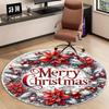 1pc Festive Merry Christmas Round Mat - Polyester Non-Slip, Hand Washable Floor Mat for Living Room, Bedroom Indoor Use