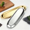 Stainless Steel Sushi Plate Long Plate Beef Ball Plate Easy Clean Picnic BBQ Plate  Kitchen Use