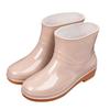 Four Seasons Rain Shoes Women's Short Tube Adult Velvet Rain Boots Fashionable Waterproof Shoes Women's Non-slip Low-top Rubber Shoes Overshoes