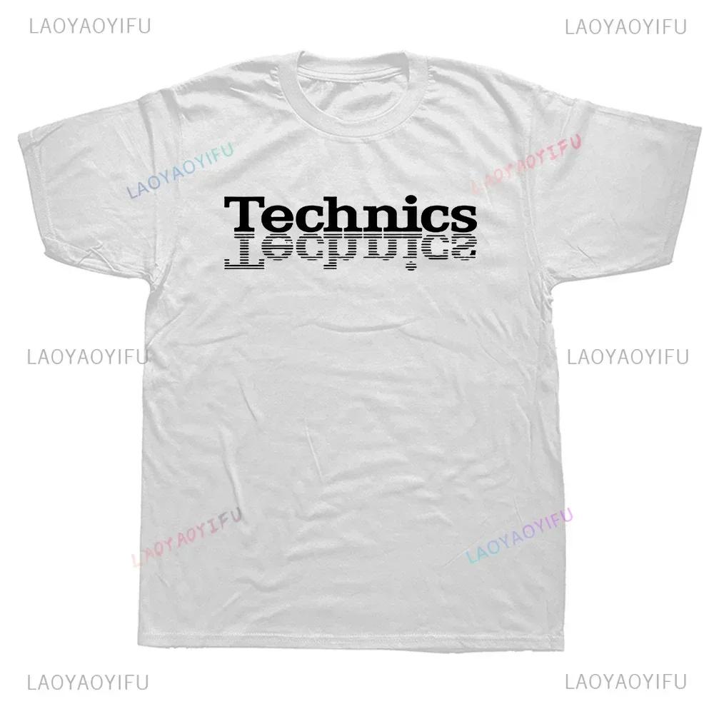 New Arrival Technics Dj Turntable Music House Printed T-shirt Techno Electronic Hip Hop Graphic T Shirts Streetwear Summer Tees