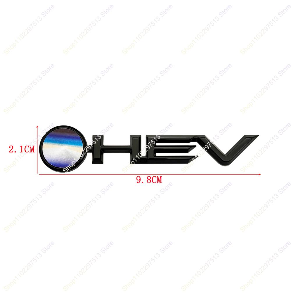 ABS 3D Chrome Black Letters HEV Emblem Car Rear Trunk Bumper Tail Door Sticker For Toyota Camry Highlander Prius Corolla