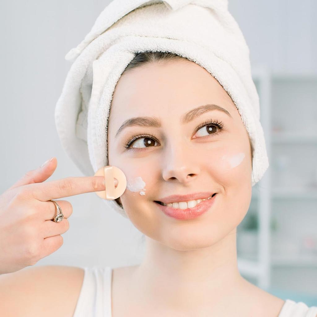 12 PCS Soft Microfiber Small Powder Puff, 1.5 Inches Small Powder Puff Mini Washable Powder Pact Makeup Sponges Finger-Sized for Women Face Sponge