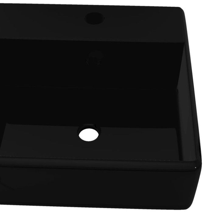 Vasque de lavabo - VIDAXL - Carré - Céramique - Finition haute brillance - Noir