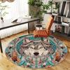 1PC wolf feathers Office Round Area Rug, Under Office Chairs Bedroom Living Room Home Decor, Carpet for Office -1110129