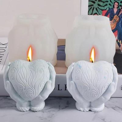 Holding Love In Hand Aromatherapy Candle Silicone Mold Love Candle Gypsum Decoration Resin Mold DIY Candle Making Dropping Mold