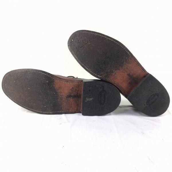 Vintage Made in USA Johnston & Murphy Long Wingtip Business Shoes Brown size 9.5D 27.0-27.5 Men's(USED)