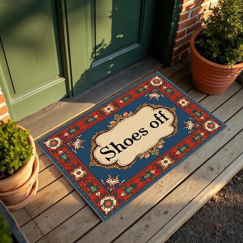 

Vintage Floral Welcome Door Mat Rug Carpet Oriental Pattern Home Decoration for Entryway Patio Door Mat Kitchen Rug Welcome Mat 30x50cm