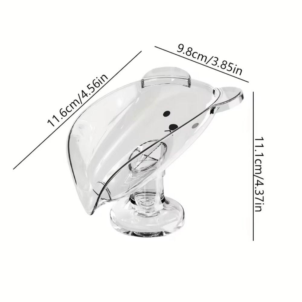Fashion Suction Cup Soap Box Organizer PET Soap Dish Soap Storage Rack Bathroom Accessories