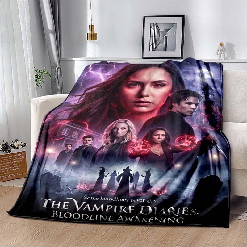 The Vampire Diaries Elena Poster Print Soft Flannel Throw Blanket Warm Sofa Couch Bed Home Decor Cover For Vampire Diaries Fans