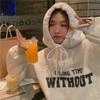 Winter Velvet Hooded Sweater Women's Korean Version Loose Letter Female Student Couple Jacket Wholesale