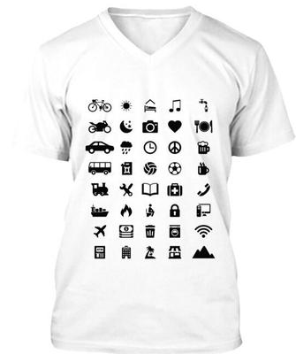 T-shirt Viaggiatore con 40 Icone Made in USA Taglia dalla S alla 5XL