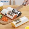 JUSTINLAU Electric Knife Sharpener Rechargeable Knife Sharpening Tools with Stainless Steel Blade Multifunctional Kitchenware