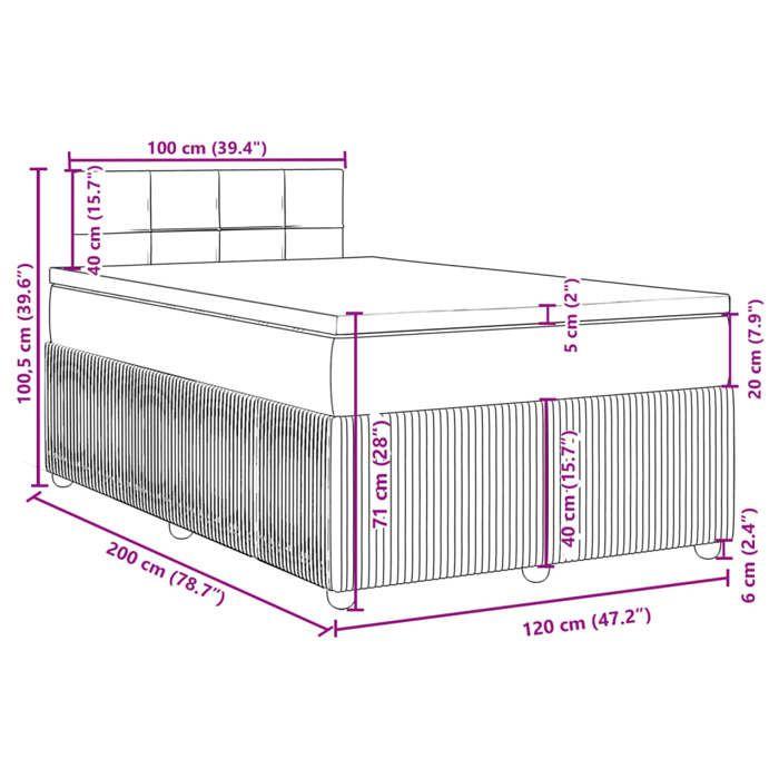 VidaXL Sommier à lattes de lit avec matelas Noir 120x200 cm Tissu 3289725