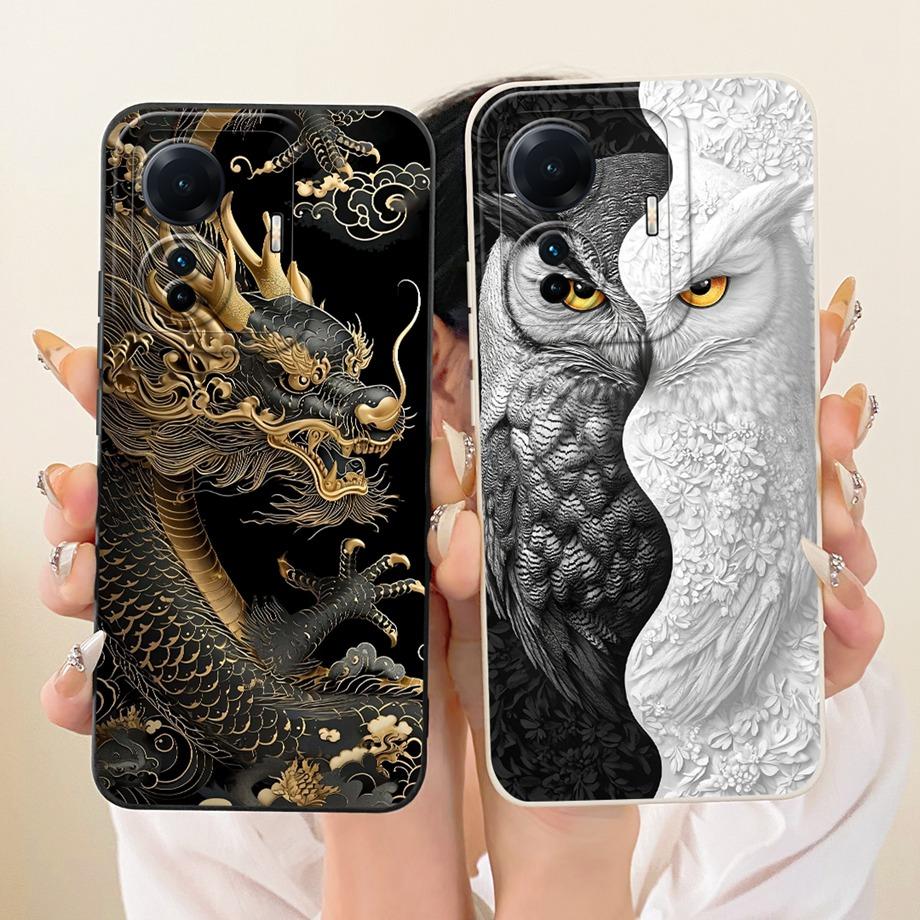 Cute Cartoon Black Cat Dragon Soft Silicone Case For Vivo T1 Pro IQOO Z6 Pro 5G Vivo S15e 5G Phone Shell Shockproof Cover Bumper