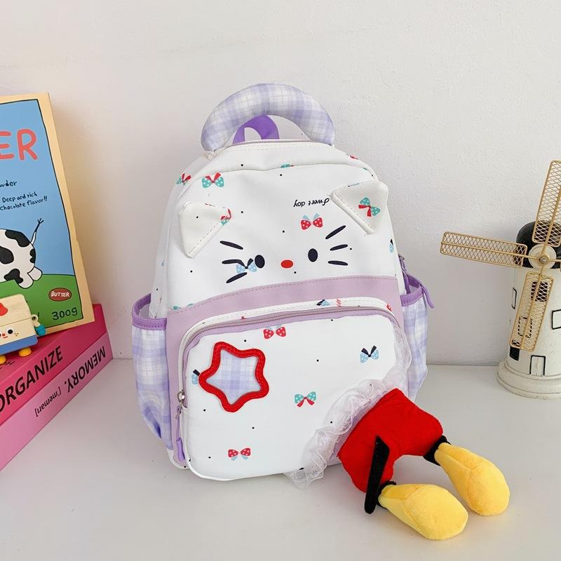 Schoolbag Cute Cartoon Cat Vitality Primary School Bag 1-1 Years Old Male and Female Treasure Summer Vacation Travel High Value Leisure Backpack