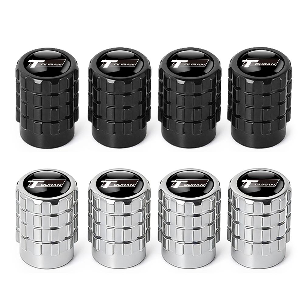 4PC Aluminium Car Tire Valve Stems Cap Gear-Shaped-Valve For Volkswagen TSI TDI R32 MK4 GTI Golf Polo Tiguan Passat Jetta Touran