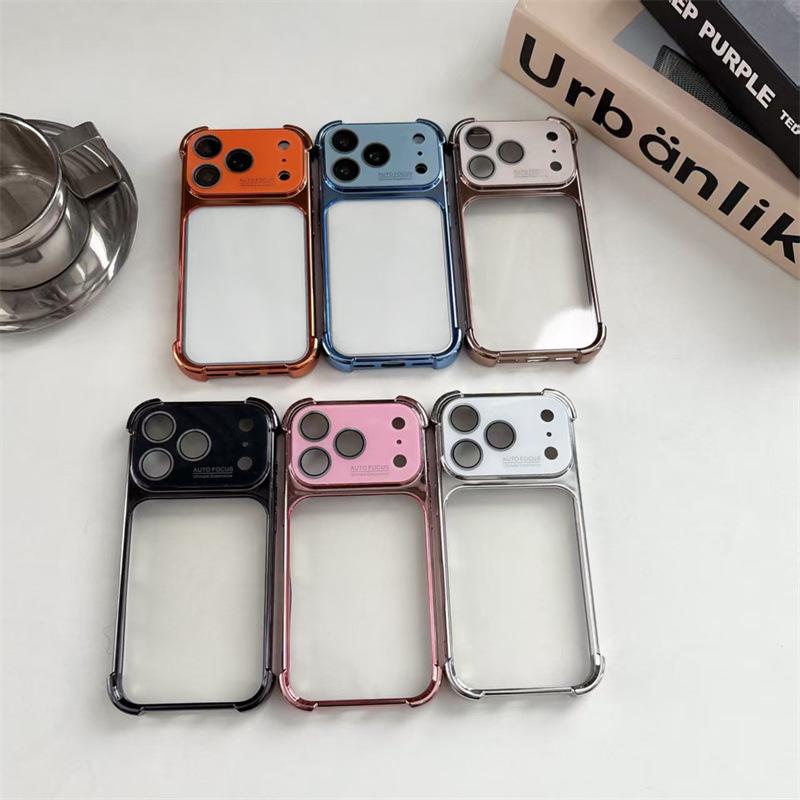 iPhone 17 Pro Case with Large Window & Transparent Back for 16 Pro, Electroplated 15 Pro, and 14 Pro