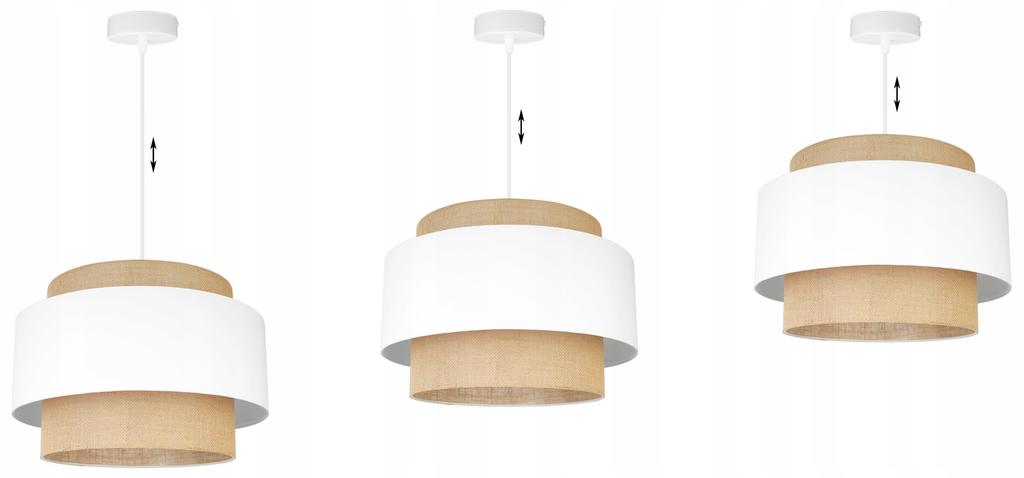 Hanging Lamp, Ceiling Chandelier, Lampshade, Boho Juta