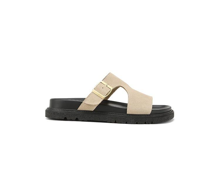 [] Geometric Aesthetics~ Buckle Thick Bottom Casual Beach Slippers Women's Sandals Outer Wear Summer