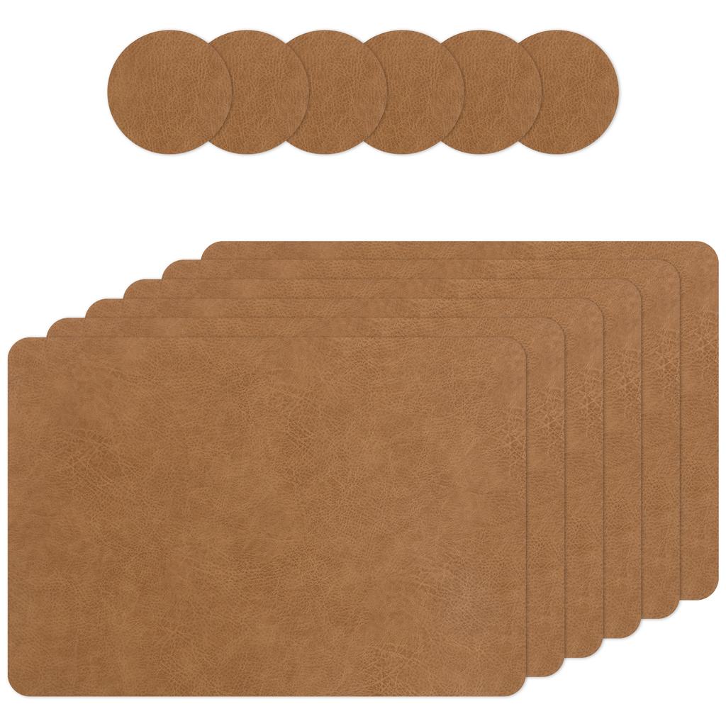 12Pcs Double Layer PVC Leather Table Mat Oil Resistant Dinner Mat Thermal Insulation PVC Leather Placemat Anti Scald for Home